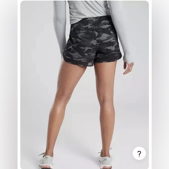 Athleta Pants - Athleta Mesh Printed Camo Racer Run Shorts L Black Run Sport Soccer